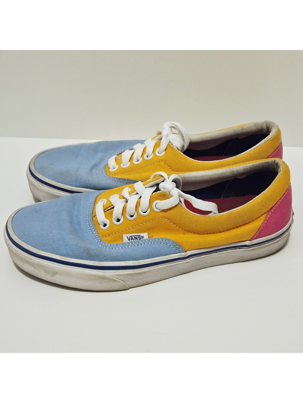 Vans Mens Size 6.5 Colorblock Lace Up Skateboarding Athletic Bright Color Shoes